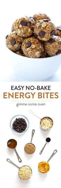 no bake energy bites recipe with chocolate chips and peanut butter