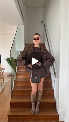 Cute Fit, July 31, Brown Jacket, Instagram A, Espresso, Product Launch, Ootd, Mini Dress, How To Wear