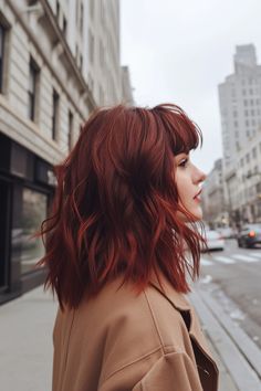 91+ Dark Red Hair Color Ideas for a Bold New You Red Hair Dark Features, Interesting Hair Color, Red Hair Dark Roots, Hair Color For Dark Hair, Beautiful Red Hair Color, Hair Color Ideas Trendy, Dark Red Hair Color Ideas, Shades Of Burgundy Hair