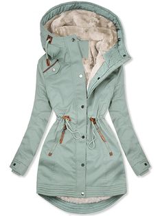 Women's Winter Coat Winter Jacket Parka Windproof Warm Street Casual Daily Casual Daily Zipper Button Zipper Hoodie Casual Street Style Plain Regular Fit Outerwear Long Sleeve Fall Winter Black Green 2024 - $53.99 Beige Winter Coat, Long Black Trench Coat, Women's Winter Coat, Winter Coats For Women, Long Winter Coats Women, Women's Puffer Coats, Casual Blazer Women, Womens Quilted Jacket, Rain Jacket Women