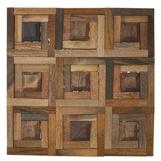 a wooden wall with square and rectangle shapes