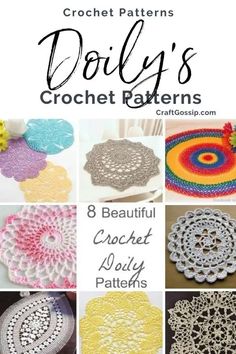 crochet patterns for doily's with text overlay