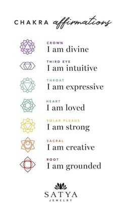 the chakra affirmator's symbols are shown in different colors and sizes