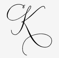 the letter k is in cursive writing and it appears to be handwritten