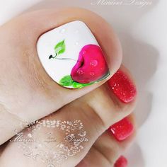 78 Toe Nail Designs To Keep Up With Trends Nails With Cherry, Black Toe Nails, Bright Nail Designs, Pedicure Designs