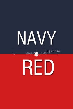 the words navy and red are in different colors