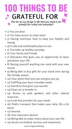 Daily Gratitude List- 100 Things to be grateful for! gratitude list, self improvement tips, gratitude journal, practice gratitude, gratitude, happy life, attitude of gratitude, morning gratitude, how to practice daily gratitude! I Am Grateful For List, Things To Be Grateful For, Gratitude List Ideas, Grateful List, Gratitude Morning, Things To Appreciate, Chaos To Order, Aesthetic Advice