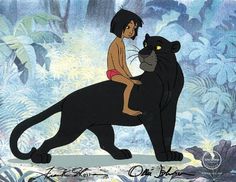 an image of a man riding on the back of a black panther