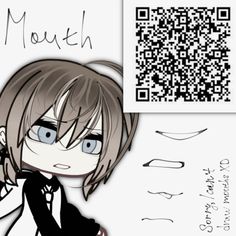 an anime character has a qr code on it