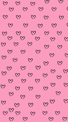 black and white hearts on a pink background seamless wallpaper, valentine's day