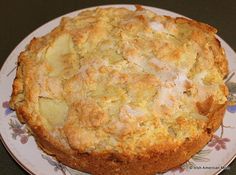 a close up of a pie on a plate