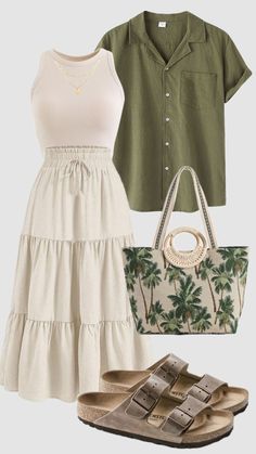 #earthy #outdoors #green #greenaesthetic #granolagirl #outfit #modestfashion #beach #vacationoutfits #churchoutfit #outfitinspo #skirt #summer #summeroutfit #birkenstocks #olivegreen Modest Earthy Outfits, Modest Summer Outfits Christian, 2012 Outfits, Modest Beach Outfit, Church Fits, Modest Outfit