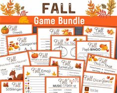 the fall game bundle includes games, activities and printables