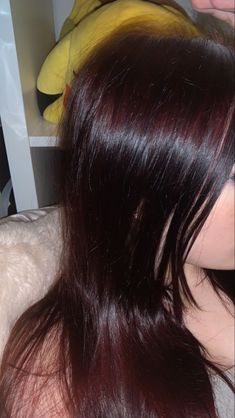 Cherry Red Hair, Cherry Hair, Hair Inspiration Long, Hair Tint, Brunette Hair With Highlights, Dark Red Hair, Hair Streaks