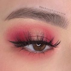 Vacation Makeup, Red Makeup Looks, Red Eye Makeup, Pink Eye, Valentines Makeup