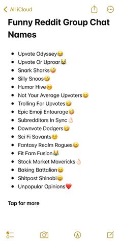 the funny reddit group chat name list