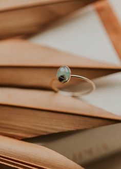 gemstone ring Chalcedony stones stacking