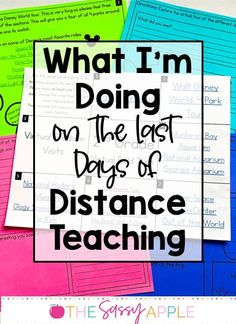 what i'm doing on the last days of distance teaching with text overlay