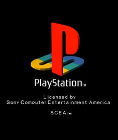 the playstation logo on a black background with text that reads sony entertainment america sceam