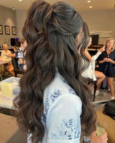 Bridesmaid Hair Inspo, Bridemaids Hairstyles, Cute Prom Hairstyles, Pageant Hair, Formal Hairstyles For Long Hair, Tutorial Hair, Colour Hair, Colors Hair, Simple Prom Hair