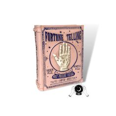 nevsher lior Seasonal & Holiday Decorations Pink Fortune Telling Book | Pink Large Palm Reading Decor | Palmistry Reading Decor, Palm Lines, Love Destiny, Palm Reader, Palm Reading, Pink Pumpkins, Blue Tone, Fortune Telling, Book Decor