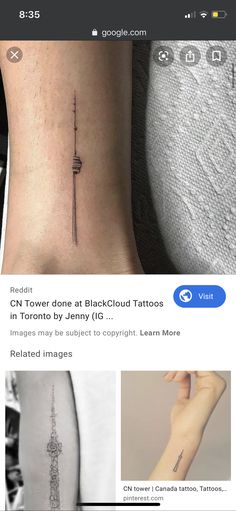 an instagram page with tattoos on the side of it, and two different images