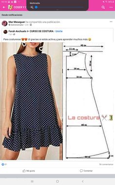 a woman's dress is shown with the measurements for it and an image of her