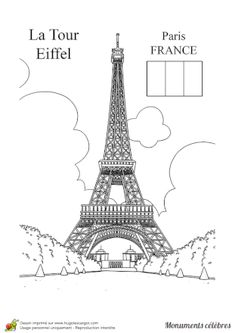 the eiffel tower in paris, france with its name and pictures on it