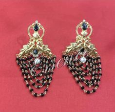 Black Chandbali Jhumkas For Festive Occasions, Black Chandbali Jhumkas For Party, Festive Black Chandbali Earrings, Traditional Black Chandbali Jhumkas, Festive Black Jhumkas, Durga Jewellery, Black Beats, Diamond Jewlery