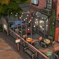 𝐓𝐇𝐄 𝐆𝐎𝐋𝐃𝐄𝐍 𝐀𝐆𝐄 - 𝐁𝐔𝐈𝐋𝐃𝐒 | Family restaurant 🍴🇮🇹 | noCC 🛠️ Packs used: [full list available on the Gallery] 🏷️: @ea @thesims #sccregram #thesims #sims… | Instagram Sims 4 Small Restaurant, Sims4 Restaurant Ideas, Sims Neighborhood, Sims 4 Base Game Restaurant, Sims 4 Restaurant Ideas, Family Sims 4 House, Small Restaurant Floor Plan, Sims Restaurant, Restaurant The Sims 4