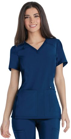 PRICES MAY VARY. Contemporary Women's V-Neck Short Sleeve Top Length: 26" Accessory Pocket, Patch Pockets Instrument Loop, Locker Loop 4-Way Stretch, Moisture Wicking Women Scrubs, Medical Scrubs Fashion, Cherokee Woman, Scrubs Outfit, Safety Clothing, Womens Scrubs, Medical Scrubs, Scrub Pants, Scrub Tops