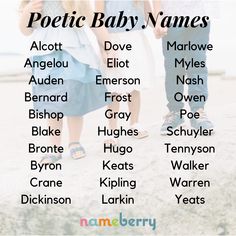 a poster with the names of baby names in english and spanish, on top of a rock