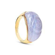 This natural stone shell ring from PDPAOLA™ at Zales is a striking accessory. Sterling silver with 18K gold plate A 21.0 x 10.0 x 11.5mm natural blue agate with a shell pattern centres the design Polished tapered shank for comfortable wear Available in select sizes only Limited-time AQUA collection from PDPAOLA™ Beach Inspired Engagement Rings, Couples Trip, Dope Jewelry Accessories, Shell Ring, Shell Pattern, Dope Jewelry, Gems Crystals, Blue Agate, Beach Inspired