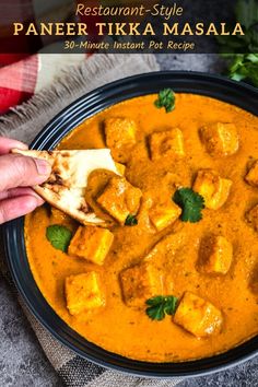 paneer tikka masala recipe in a black bowl