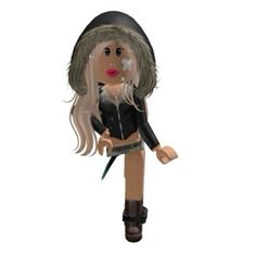 an animated doll with blonde hair and black clothes holding a knife in her hand,