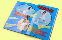 the book is open to show an image of a woman in white clothes doing exercises