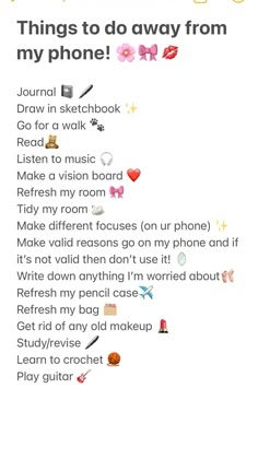 Things To Do On Notes Iphone, Thing To Do Instead Of Being On Your Phone, Stuff To Do To Get Off Your Phone, Stuff To Do Instead Of Scrolling, Things To Do With Out Phone, Things To Do When Not On Phone, Things Instead Of Phone, Things To Do Without A Phone, Daily Things To Do