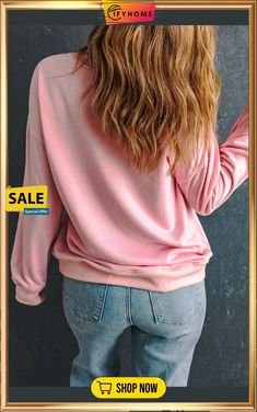 Pink Plain Crew Neck Pullover Sweatshirt Plain Pink Tops For Fall, Pink Plain, Blank Apparel, Pullover Sweatshirt, On Sale, Crew Neck, Sweatshirts, Pink, Free Shipping