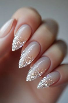 Stunning Birthday Nail Designs for Every Woman - WomenSew Birthday Nails Classy, Ombre Sparkle Nails, Winter Birthday Nails, Birthday Nail Ideas, Birthday Nail Designs, Birthday Nail, 20 Birthday, Glitter French Tips, Confetti Nails