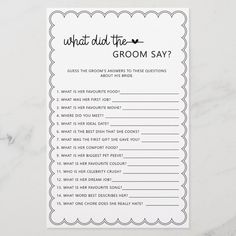 what did the groom say? wedding game