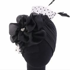 These Vintage Like Turbans Are Unique And Beautiful!, Comfortable And Convenient! They're Perfect For Bad Hair Days, And Tines Or Events Where You Just Don't Have The Time Or Energy To Invest, Or To Sit In The Beauty Salon......Or Running Late For A Black Tie Or Dressy Event, Church, Work, Etc. It's A Great Fascinator For The Kentucky Derby, Horse Races, Tea And Cocktail Parties.....Especially For Chemotherapy Patients And Those Experiencing Alopecia. Elegant Black Hair Accessories With Matching Headband, Fitted Black Headband For Summer, Fitted Black Summer Headband, Adjustable Black Headband For Spring, Fitted Black Headband For Spring, Spring Fitted Black Headband, Summer Party Turban, Black Spring Headband Fascinator, Black Headband For Kentucky Derby