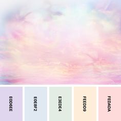 pastel color palettes with the words freeforme below them in black, white, and pink