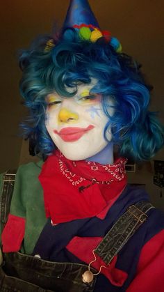 clown boy Clown Costume Women, Clown Hair, Funky Makeup, Circus Aesthetic, Drag Make-up, Face Paint Makeup, Hallowen Costume, Cute Clown