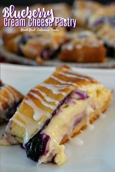 blueberry cream cheese pastry on a white plate