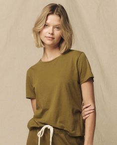 The Little Tee. -- Fir Green – The Great. Body Fit, Knit Dress, Layering