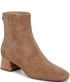 Sam Edelman Paige Suede Square Toe Dress Booties | Dillard's Dress Booties, Dillard's, Contemporary Fashion, Leather Ankle Boots, Boot Shoes Women, Sam Edelman, Block Heels, Bootie Boots, Heel Height