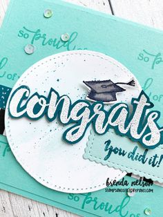 congratulations card made with stampin's graduation paper and dieing on the bottom