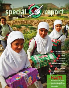 the cover of special report magazine with children carrying gifts in their hands and wearing headscarves