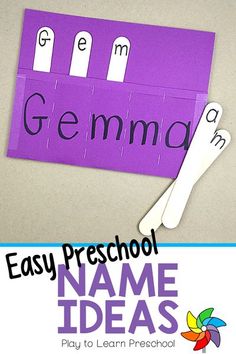 a purple paper with the word germa on it and a white bone next to it