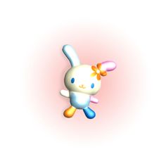 a cute little bunny flying through the air